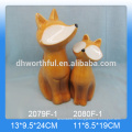 Décoration en céramique en forme de renard rouge
